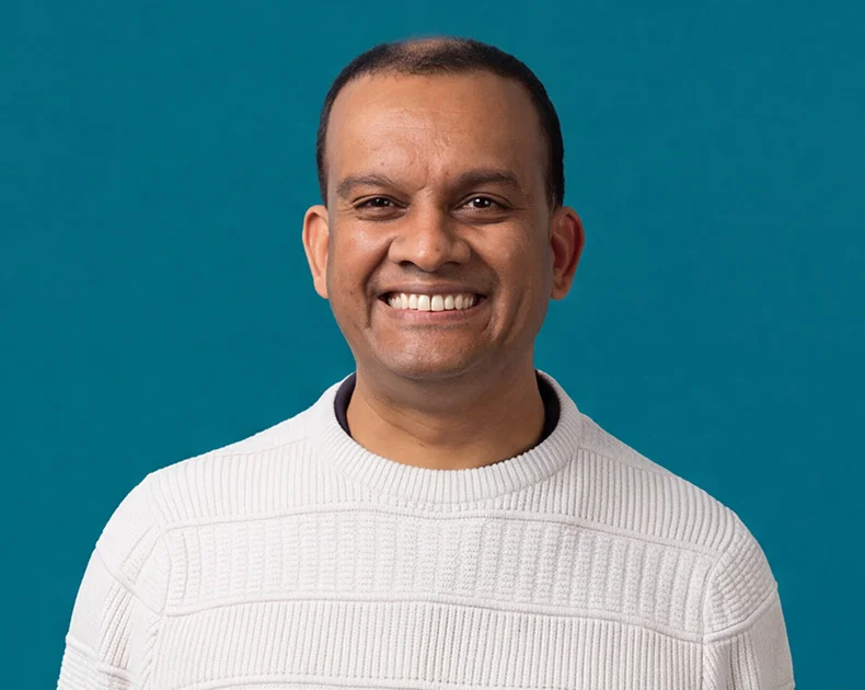 Man smiling.