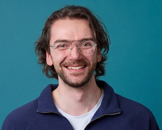 Man smiling.