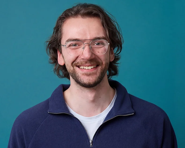 Man smiling.
